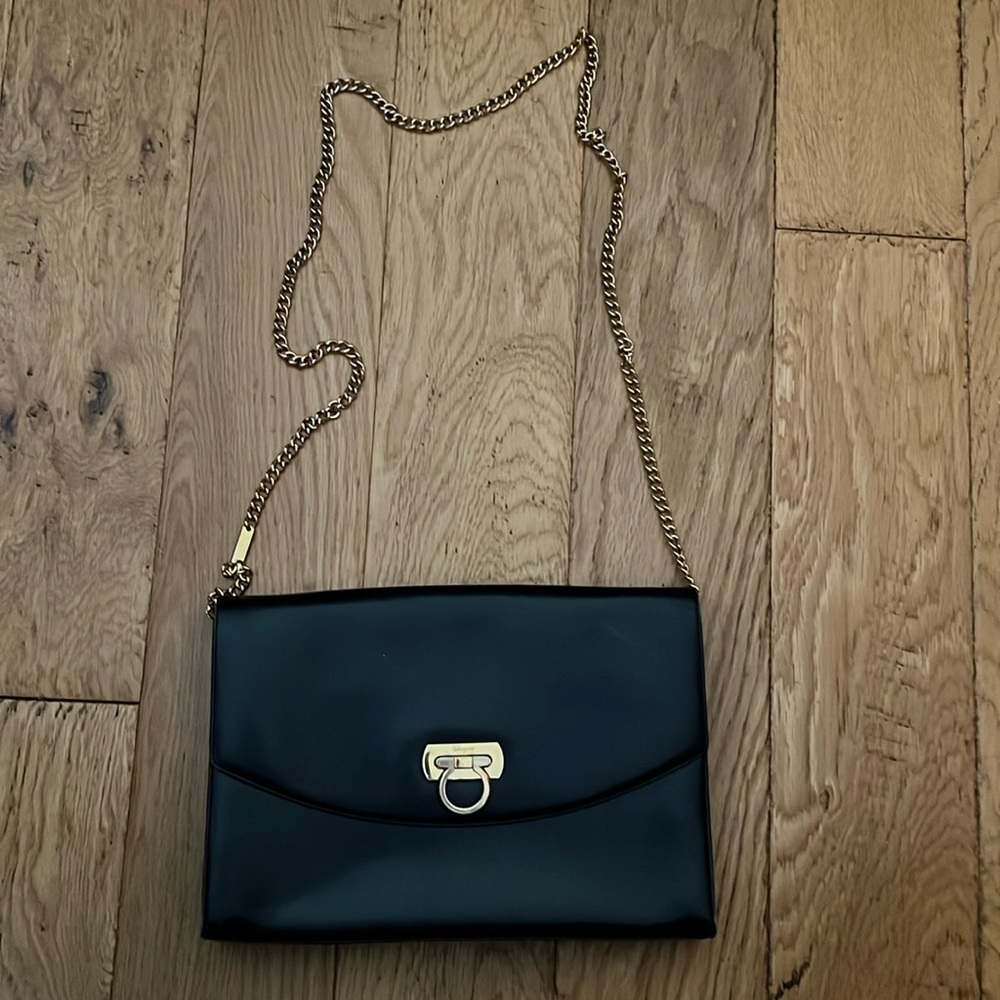 ORIGINAL Salvatore  FERRAGAMO Black leather purse E210096 made in Italy